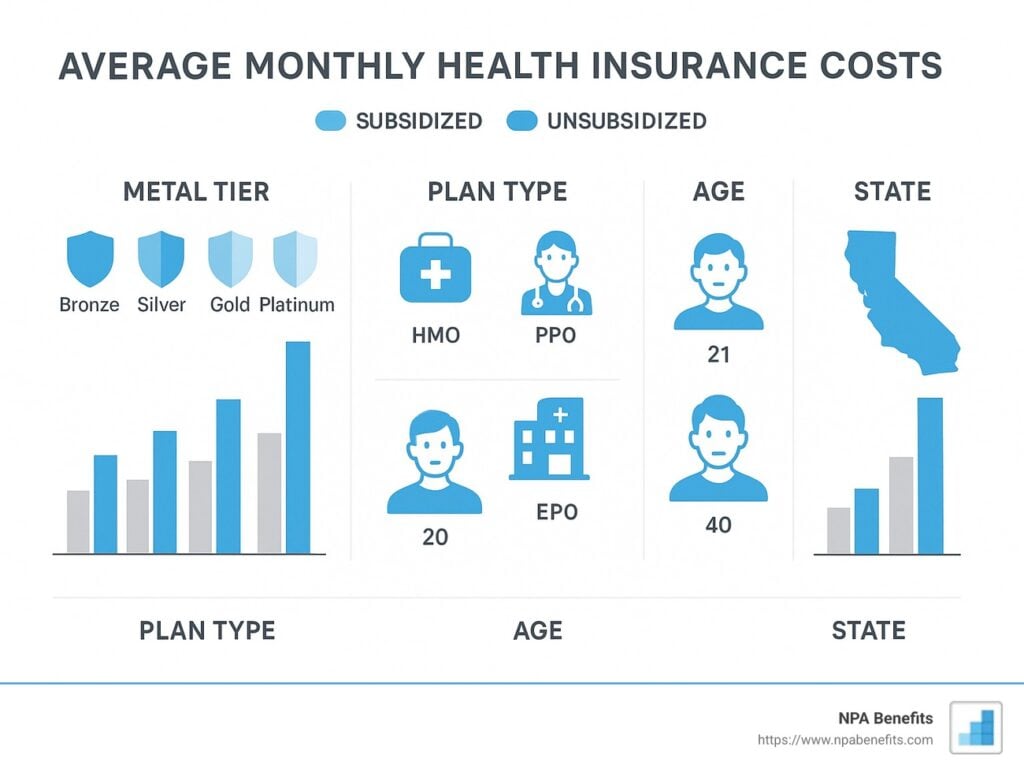 Average monthly health insurance cost